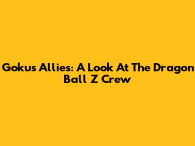 Goku's Allies: A Look At The Dragon Ball Z Crew