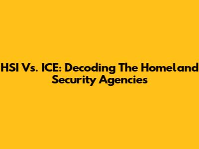 HSI Vs. ICE: Decoding The Homeland Security Agencies