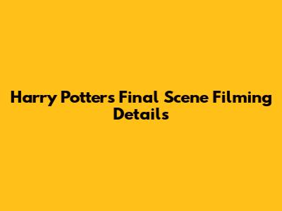 Harry Potter's Final Scene Filming Details