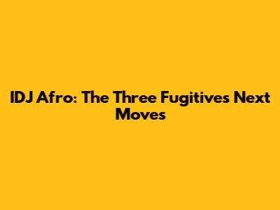 IDJ Afro: The Three Fugitives' Next Moves