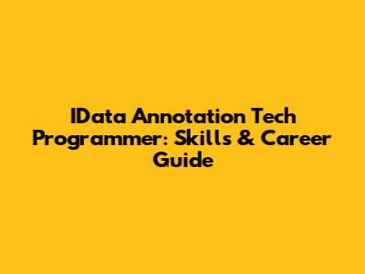 IData Annotation Tech Programmer: Skills & Career Guide