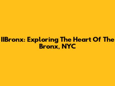 IIBronx: Exploring The Heart Of The Bronx, NYC