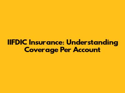 IIFDIC Insurance: Understanding Coverage Per Account