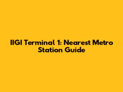 IIGI Terminal 1: Nearest Metro Station Guide