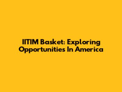 IITIM Basket: Exploring Opportunities In America