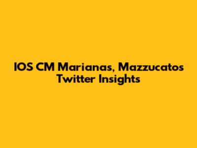 IOS CM Marianas, Mazzucato's Twitter Insights