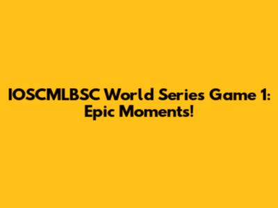 IOSCMLBSC World Series Game 1: Epic Moments!