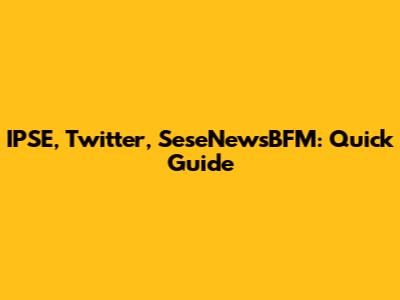 IPSE, Twitter, SeseNewsBFM: Quick Guide