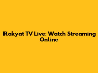 IRakyat TV Live: Watch Streaming Online