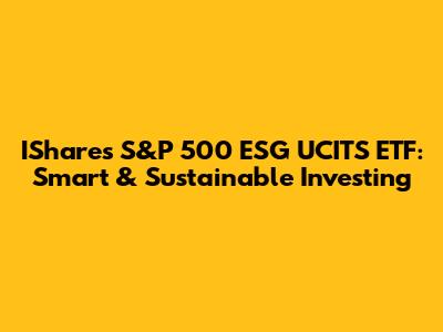IShares S&P 500 ESG UCITS ETF: Smart & Sustainable Investing