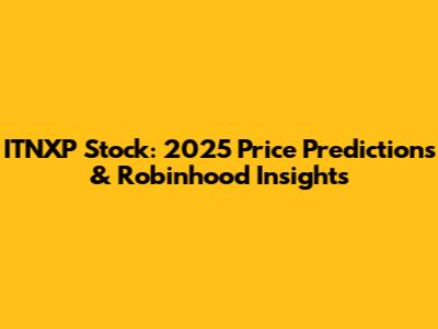 ITNXP Stock: 2025 Price Predictions & Robinhood Insights