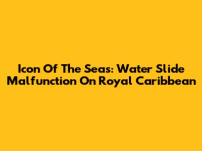 Icon Of The Seas: Water Slide Malfunction On Royal Caribbean