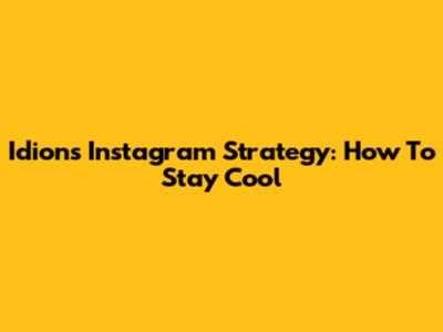 Idion's Instagram Strategy: How To Stay Cool
