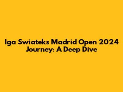Iga Swiatek's Madrid Open 2024 Journey: A Deep Dive