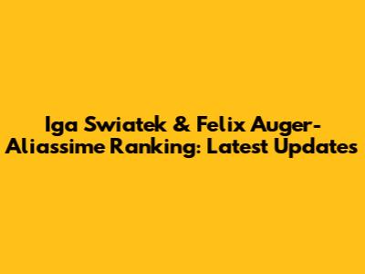 Iga Swiatek & Felix Auger-Aliassime Ranking: Latest Updates