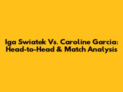 Iga Swiatek Vs. Caroline Garcia: Head-to-Head & Match Analysis