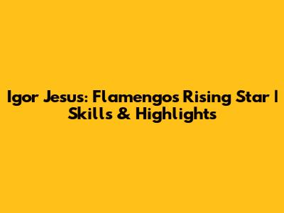 Igor Jesus: Flamengo's Rising Star | Skills & Highlights