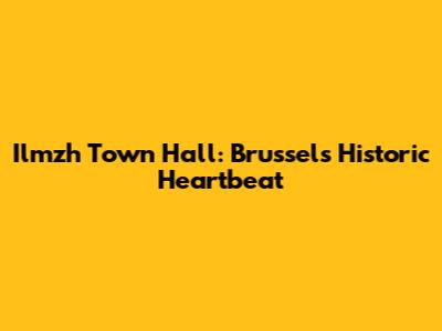 Ilmzh Town Hall: Brussels' Historic Heartbeat