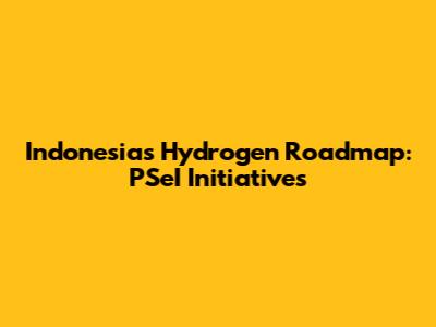 Indonesia's Hydrogen Roadmap: PSeI Initiatives