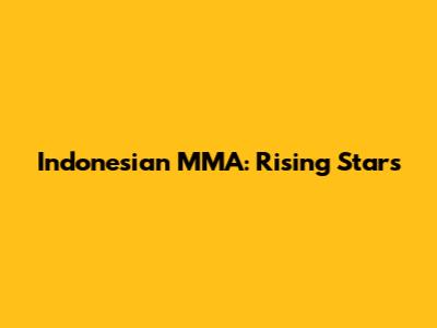 Indonesian MMA: Rising Stars