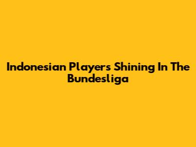 Indonesian Players Shining In The Bundesliga