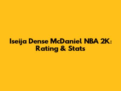 Iseija Dense McDaniel NBA 2K: Rating & Stats