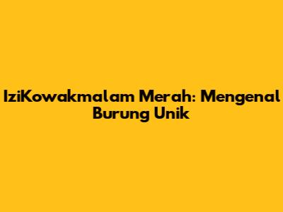 IziKowakmalam Merah: Mengenal Burung Unik
