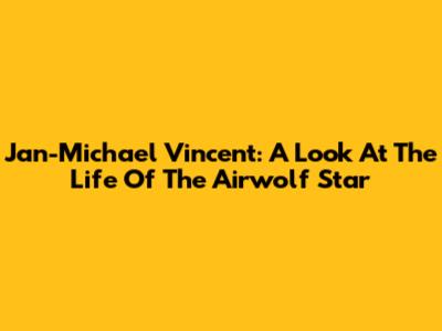 Jan-Michael Vincent: A Look At The Life Of The Airwolf Star