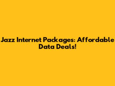 Jazz Internet Packages: Affordable Data Deals!