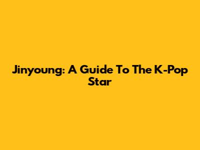Jinyoung: A Guide To The K-Pop Star