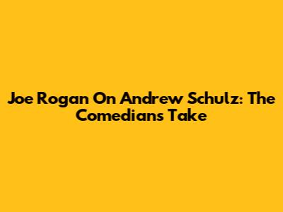 Joe Rogan On Andrew Schulz: The Comedian's Take
