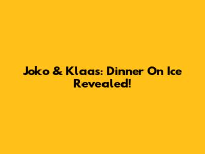 Joko & Klaas: Dinner On Ice Revealed!