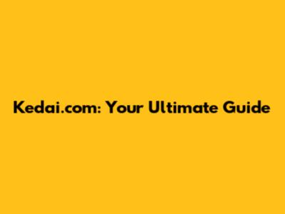 Kedai.com: Your Ultimate Guide