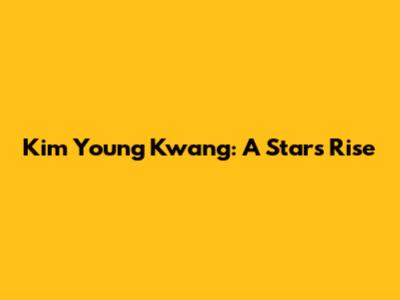 Kim Young Kwang: A Star's Rise