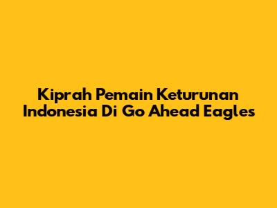 Kiprah Pemain Keturunan Indonesia Di Go Ahead Eagles