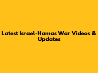Latest Israel-Hamas War Videos & Updates