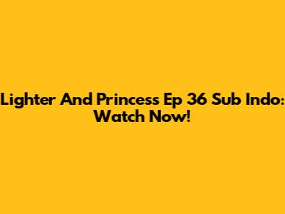 Lighter And Princess Ep 36 Sub Indo: Watch Now!