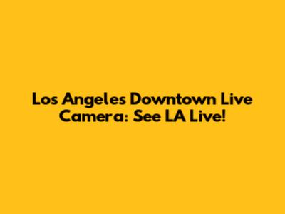 Los Angeles Downtown Live Camera: See LA Live!
