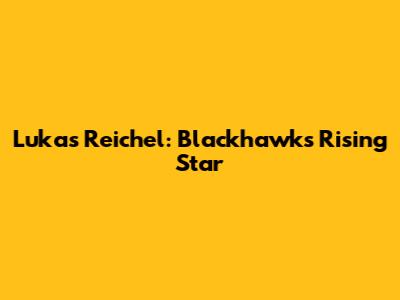 Lukas Reichel: Blackhawks' Rising Star