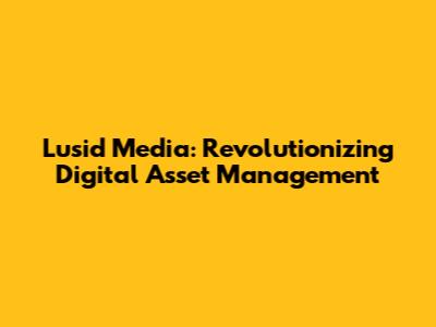 Lusid Media: Revolutionizing Digital Asset Management