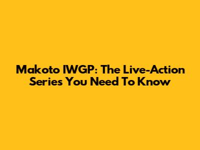Makoto IWGP: The Live-Action Series You Need To Know