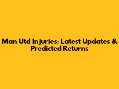 Man Utd Injuries: Latest Updates & Predicted Returns
