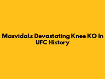 Masvidal's Devastating Knee KO In UFC History