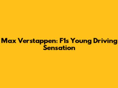Max Verstappen: F1's Young Driving Sensation
