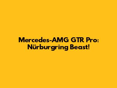 Mercedes-AMG GTR Pro: Nürburgring Beast!