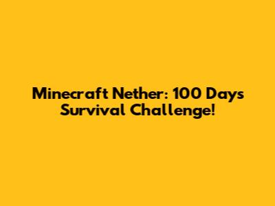 Minecraft Nether: 100 Days Survival Challenge!