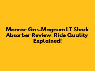 Monroe Gas-Magnum LT Shock Absorber Review: Ride Quality Explained!