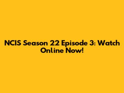 NCIS Season 22 Episode 3: Watch Online Now!