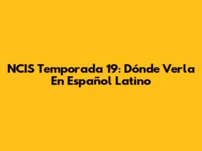 NCIS Temporada 19: Dónde Verla En Español Latino
