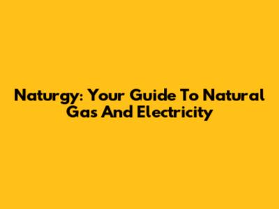 Naturgy: Your Guide To Natural Gas And Electricity